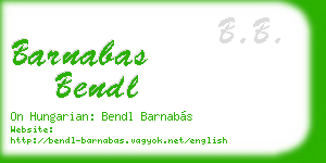 barnabas bendl business card