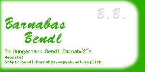 barnabas bendl business card